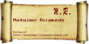 Manheimer Rozamunda névjegykártya